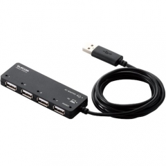 ELECOM USB2.0HUB AC�A�_�v�^�t �Z���t�E�o�X�p���[���Ή� 4�|�[�g �u���b�N U2H-EG4SBK